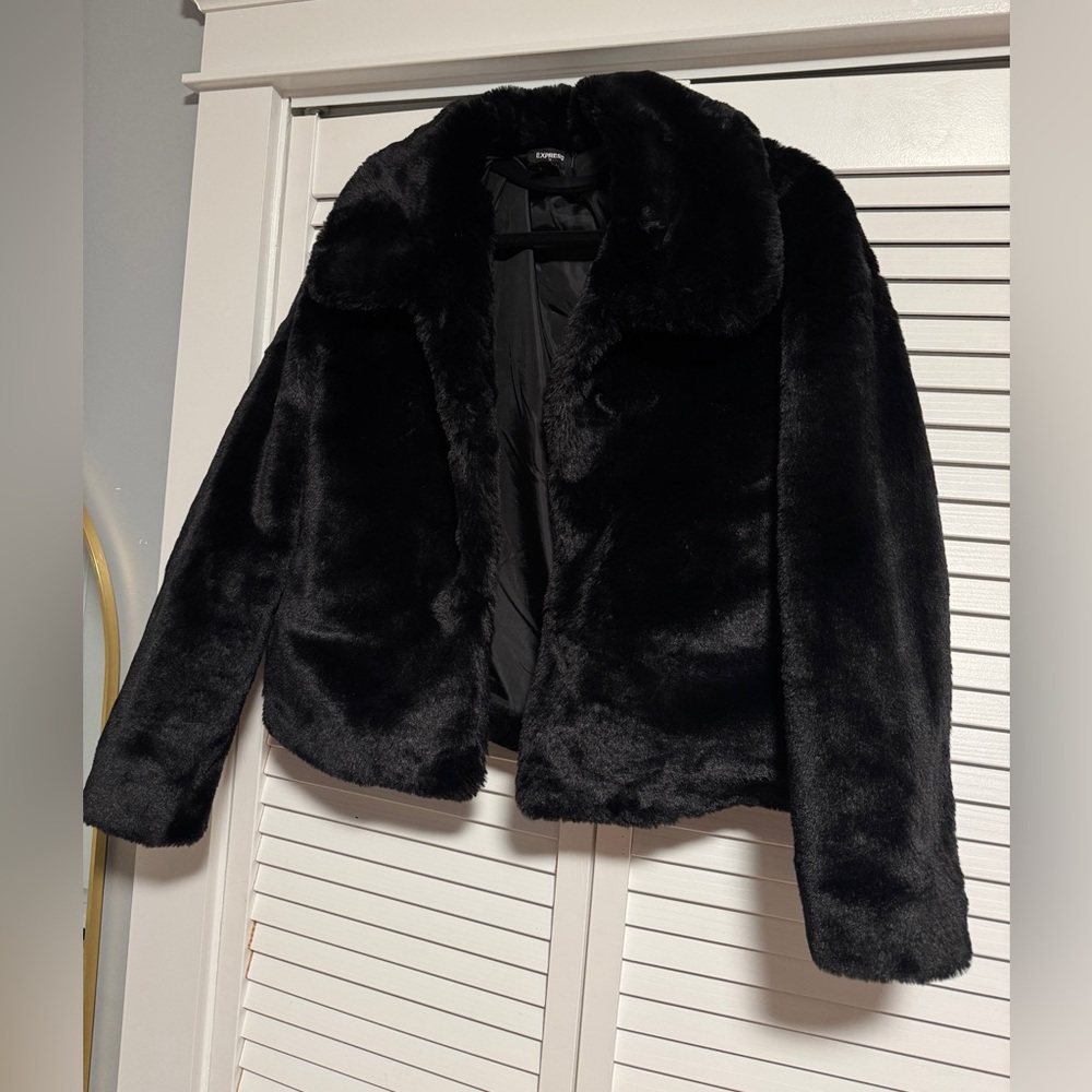 Express Black faux fur Jacket